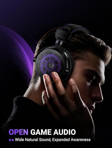 FIFINE Open Back Gaming Headset with 7.1 Surround Sound - Expansive Open Audio - USB/3.5mm Dual Wired Connection - Detachable Mic for PC, PS5, PS4, Laptop, Mac, Xbox, Mobile - Ampligame H18V Lite BP
