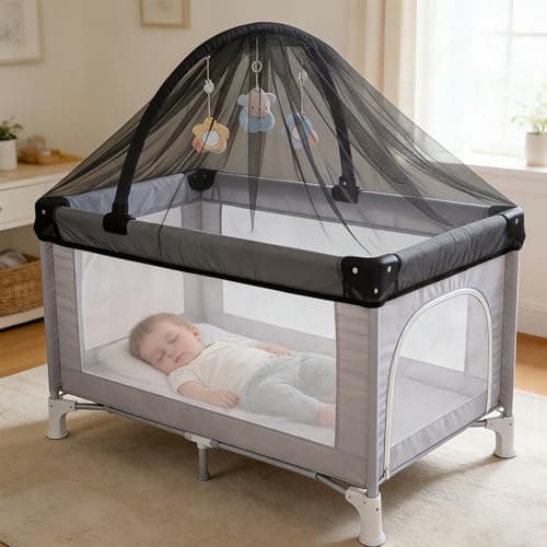 Yymobt 2 Pcs Baby Mosquito Net for Stroller, Baby Bug Net for Stroller Breathable and Portable Insect Netting for Travel Mini Crib Bassinet Cradle — view 4