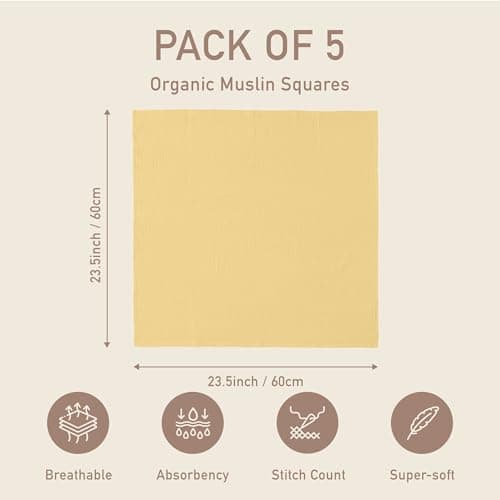 Muslin Receiving Blankets, Neutral Blanket Swaddling for Newborn Boys and Girls, 5 Pack Breathable and Skin-Friendly Swaddle Wrap for Infant Baby (Pink Flower) — view 3