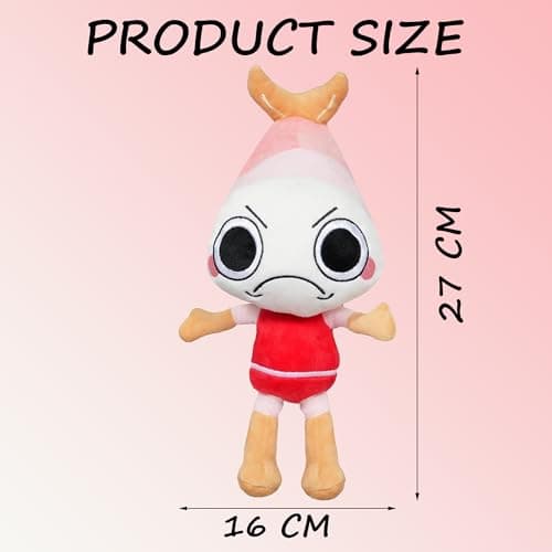 Dandy's World Plush, Dandy's World Plushies Shrimpo, Adorable Collectible Plush Toy Gift for Fans, Huggable Stuffed Doll for Room Decor, Birthday Party Supplies