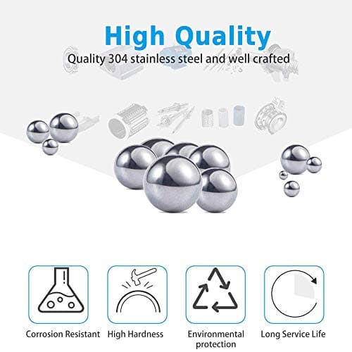 (200 Pieces) Breezliy - 5mm (0.197") Precision Stainless Steel Bearing Balls G25 (304 Stainless Steel Non Magnetic) — view 3