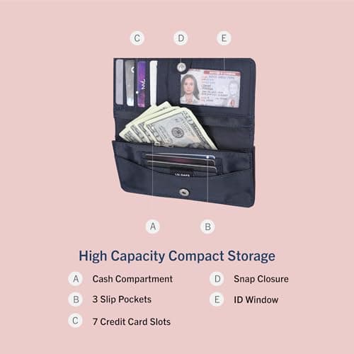Nautica Seaside Slim Womens Wallet RFID Blocking Credit Card Holder, Coin Purse, Checkbook Organizer Clutch, Small Vegan Leather Wallet for Travel, Indigo Logo — view 2
