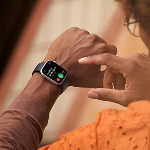 Apple Watch Series 8 [GPS + Cellular, 45mm] - Midnight Aluminum Case with Midnight Sport Band, M/L (Renewed) — view 3