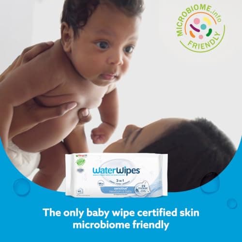 WaterWipes Sensitive+ Newborn & Baby Wipes, 3-In-1 Cleans, Cares, Protects, 99.9% Water, Unscented & Hypoallergenic, 240 Count (4 Packs) — view 3
