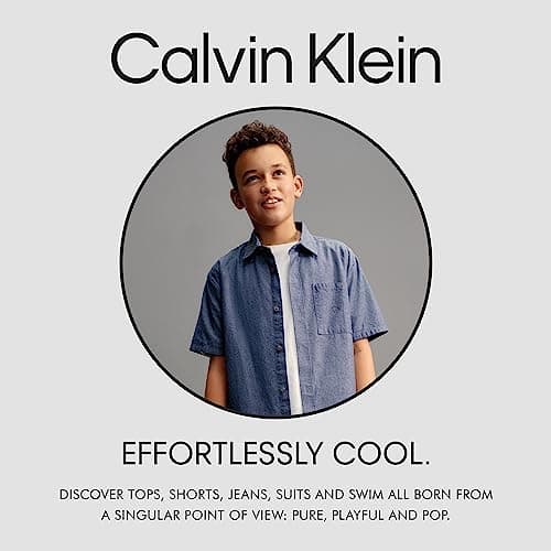 Calvin Klein Boys' Short Sleeve Graphic Crew Neck T-Shirt, Comfortable, Relaxed Fit, Skyline White, 10-12 — view 4