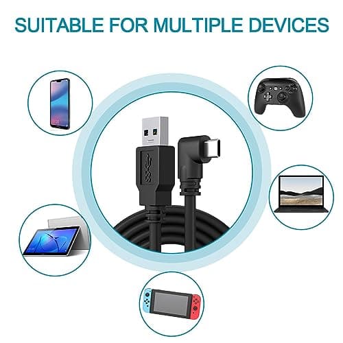 VakiReyy 10FT Link Cable for Oculus Quest 3/Quest 2, High Speed Data Transfer Charging Cable USB 3.0 to USB C Cable Charger for Oculus Quest 2 Accessories VR Headset Gaming to PC — view 5