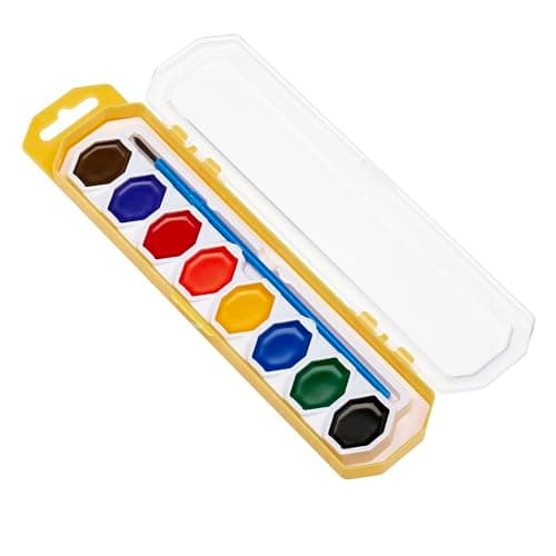 Cra-Z-Art Watercolor Paint Set with Brush Bulk Pack, 8 Colors (Pack of 12), 12 Total Paint Sets, Non-Toxic Washable Watercolors for Kids, Classroom Art Supplies & School