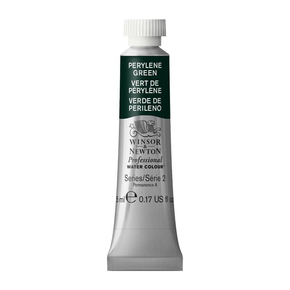 Winsor & Newton Acuarela Profesional - Pintura de Acuarela, Alta Luminosidad, Resistente a la Luz, Calidad de Archivo, Tubo de 5ML, Color Verde De Perileno