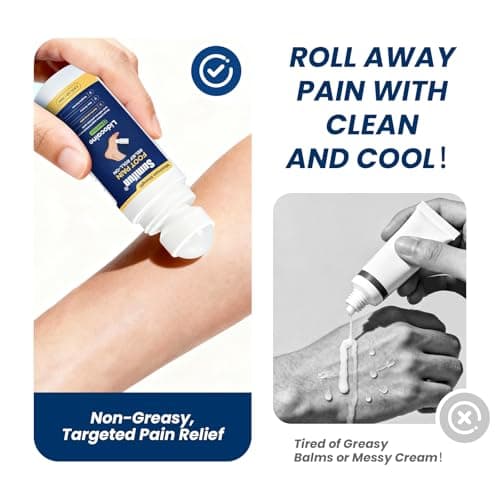 Sumifun Foot Pain Relief Lidocaine Roll-On - Maximum Strength OTC for Plantar Fasciitis & Heel Pain - Fast-Drying, Non-Greasy Formula, 2.5 Fl Oz (Blue, Medium(Pack of 1)) — view 5