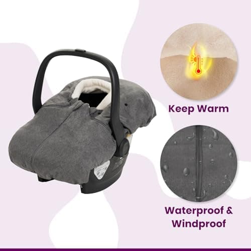 Car Seat Covers for UPPAbaby Aria, Aria V2, Mesa, Mesa V2, Mesa V3 Infant Car Seats, Warm and Ultra-Plush Waterproof car seat Cover, Footmuff, Winter Cover Universal. nfant Car Seats — view 3