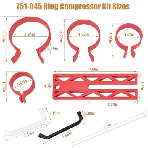 Earthtec 751-045 Ring Compressor Kit for Chainsaw Accessories,Small Engine Piston Ring Compressor for Chainsaw Blower Weed Eater,Compatible with Honda Kawasaki Yamaha Stihl Husqvarna 502507001