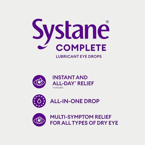 Systane Complete Lubricant Eye Drops For Dry Eyes, All-In-One Drops For All Types Of Dryness Multi-Symptom Relief, Relief from Extended Screen Time - 10 ml