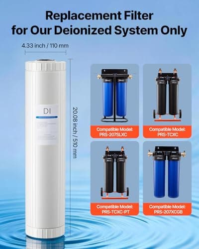 VEVOR Deionized Filter for Spotless Car Wash System, 2 x 4L Mixed-Bed DI Resin Filter Replacement - Compatible with PRS-207SLXC, PRS-TCXC, PRS-TCXC-PT, PRS-207XCGB Deionized Water System — view 2