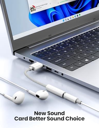 Fidioto USB to 3.5mm Audio Jack Adapter, Mic-Supported USB to Headphone Jack Adapter, External Sound Card with TRRS 4 Pole Jack Compatible with Headset, Mac, PS4, PC, Laptops, Desktops and More — view 2