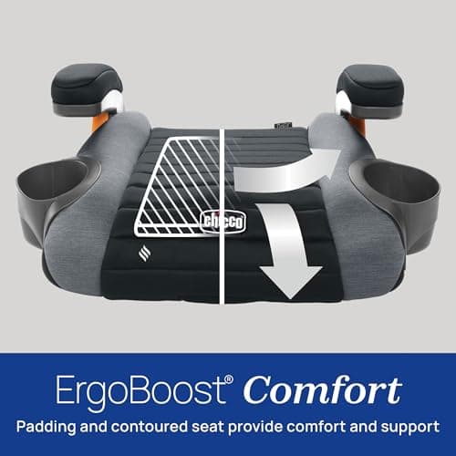 Chicco GoFit ClearTex Backless Booster Car Seat Without Latch Attachment, Travel Booster Seat for Car, Portable Car Booster Seat for Children at Least 4 Years Old and 40-110 lbs., Orchid/Navy