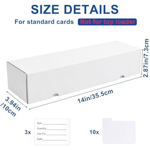 QINGUANG Trading Card Storage Box | 3 Pack • 1100 Count MTG Card Storage Box | with Dividers | White Corrugated Cardboard Sport Card Organizer for Basketball Card/TCG/Magic Collection — view 2