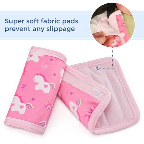 COOLBEBE Car Seat Straps Shoulder Pads for Baby Kids, Super Soft Seat Belt Covers for All Car Seats/Pushchair/Stroller/High Chair — view 4
