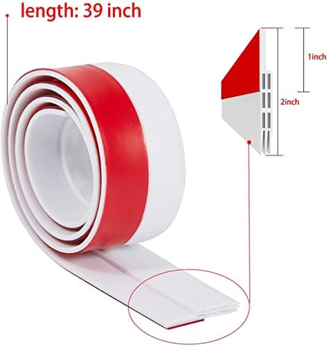 Door Draft Stopper Under Door Seal for Exterior/Interior Doors, Door Sweep Strip Under Door Draft Blocker, Soundproof Door Bottom Weather Stripping, 2" W x 39" L, (White)