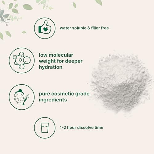 Hyaluronic Acid Serum Powder, 100 Grams | Low Molecular Weight, Cosmetics Grade | Skin Hydration and Moisture Support Supplements | Vegan, Water Soluble (Within 2 Hours) — view 3