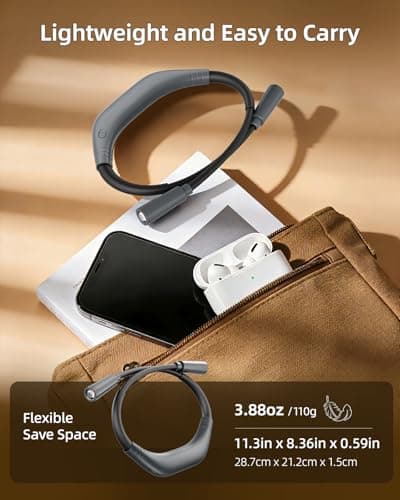 HALEEUR Rechargeable Book Light,3 Colors and Brightness Adjustable Reading Light,Bendable Neck Light,100hrs Long-Lasting,Perfect Reading Lamp Gift for Books in Bed, Knitting,Repairing,Working — view 5
