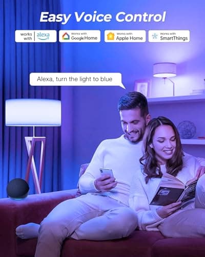 Matter E12 Smart Bulb, No Extra App Needed! RGBCW WiFi Bulb Compatible with Apple Home/Siri, Alexa & Google. Timer & Group Control, Perfect for Bedroom/Living Room Lamps, Candelabra Base — view 2