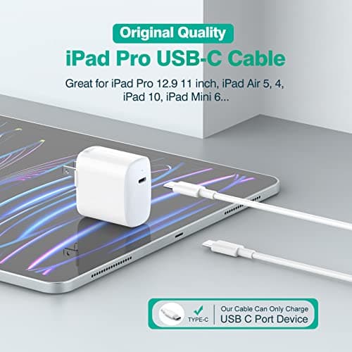USB C to USB C Cable (2-Pack, 6.6ft) for MacBook Air/Pro Charger, iPad Pro 12.9/11 inch, iPad Air 5/4, Mini 6, iPhone 17/16/15, Pixel, Galaxy S25/S24, Switch 2, Type C Fast Charging Cord — view 2