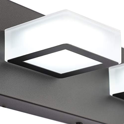 Ralbay LED Modern Black Bathroom Vanity Light 6 Light Acrylic Matte Black Modern Bathroom Vanity Lighting Fixtures Black Vanity Light for Bathroom