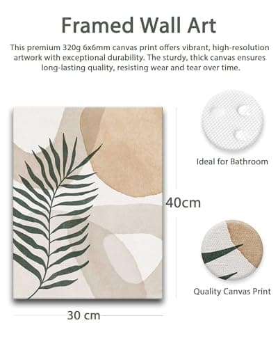 HesenDot 30x40CM Abstract Botanical Wall Art Set of 3, Wrapped Canvas