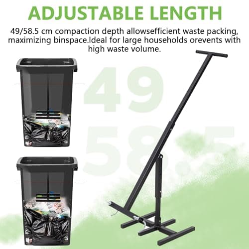 Ningering Manual Trash Compactor, Compacting Trash Can Kitchen, Garbage Compactor with Adjustable Handle for 120-600L Wheelie Bins — view 3