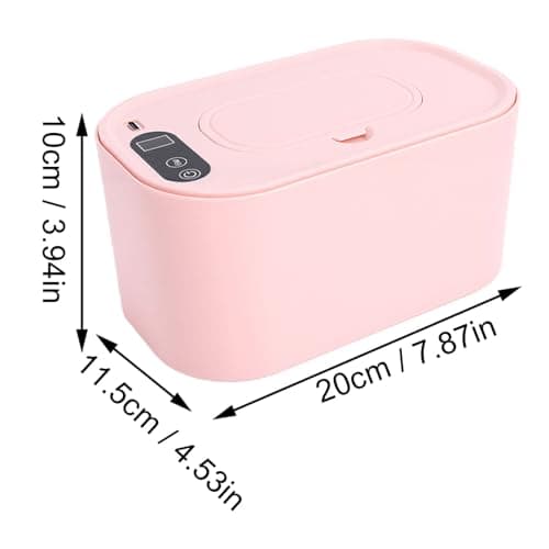 Wipe Warmer Portable Digital Display Top Heating Holder Fits for 80 Wipes Temp Nursery Home Use Pinkish — view 4