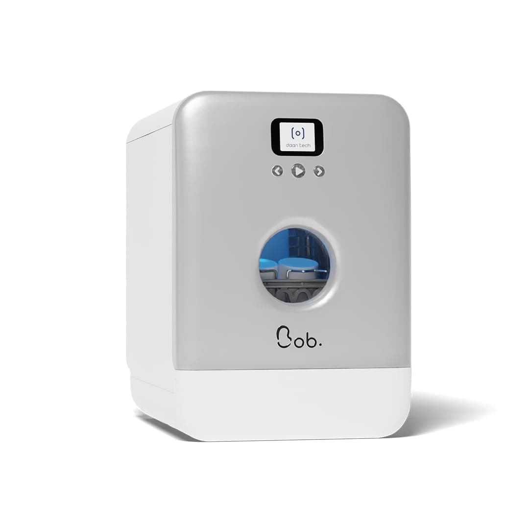 Bob - Compact Dishwasher -daily dishes of 3 people - Built-in Dishwasher - Free-standing, Integrated tank, Portable - White (Grey)