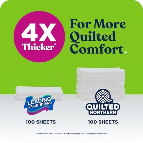 Quilted Northern Ultra Soft & Strong Toilet Paper, 18 Mega Rolls = 72 Regular Rolls, 5X Stronger*, Premium Soft Toilet Tissue