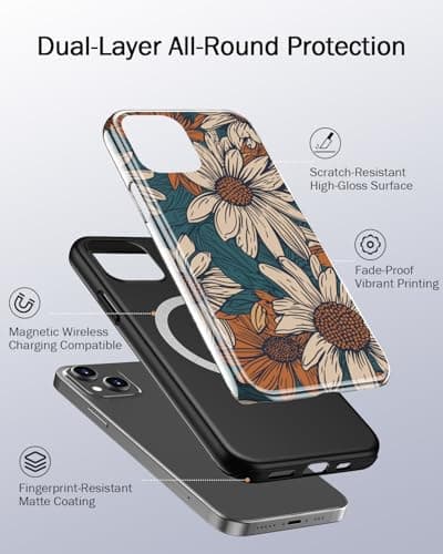 LUMARKE for iPhone 15 Case,Cute Aesthetic Floral Cover for Women