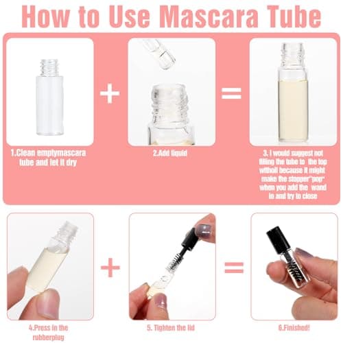 30Pcs Empty Mascara Tubes with Wand, 3ml Mascara Tubes Empty for Castor Oil, Mini Eyelash Cream Bottle with Brush Inserts, Small Sample Size Eyelash Growth packing Tube Container for Home Travel — view 5