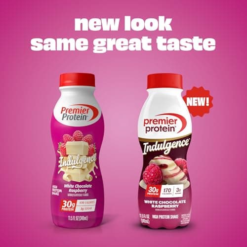 Premier Protein Shake INDULGENCE, White Chocolate Raspberry, 30g Protein, 170 Calories, 3g Sugar, 11.5 fl oz, 12 Pack (Packaging May Vary) — view 2