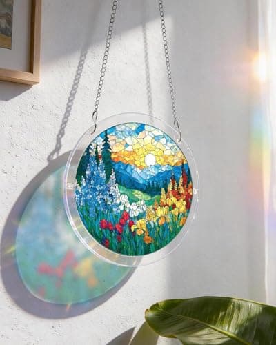 Acrylic Jigsaw Puzzle Suncatcher, Butterfly Flower Bird Scenery Acrylic Suncatcher Puzzle, Suncatcher Puzzle Kit, for Doors Garden and Window Hanging