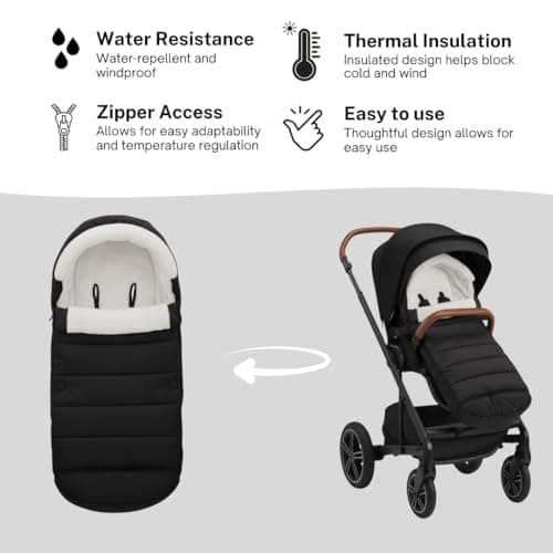 SASHA'S Footmuff designed for all Nuna Strollers (Mixx, Tavo, Triv, Trvl, Trvl Dubl, Demi, Swiv) (Bunting Bag) (Stroller not included) — view 3