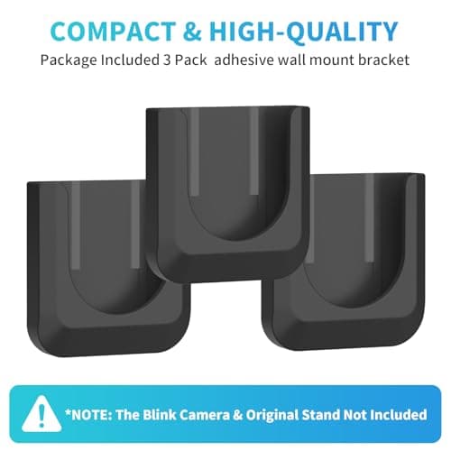 Blink Mini 2K+ No Drill Wall Mount Bracket for Blink Mini 2K+ Indoor Camera,No Screw Adhesive Camera Mount for Indoor Outdoor Camera 3Pack (Camera Not Included) Black — view 5