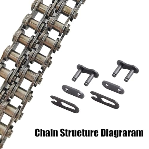 AZSSMUK #35 Roller Chain - 3 Feet Carbon Steel Material with 2 Connecting Link Industrial Chain - 96 Links — view 2