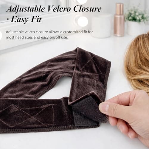 Gmlawsc Black and Brown Adjustable Velvet Wig Grip Headband – 2-Pack Comfortable Non-Slip Wig Band — view 2