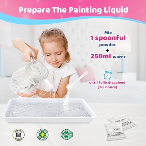 Titoclar Water Marbling Paint for Kids,Stocking Stuffers for Kids,Birthday Gifts for Kids 3+ Years Old,Arts and Crafts for Girls Boys Ages 8-12 6-8 3-5,STEM Science Toys — view 2