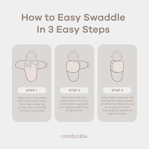 Comfy Cubs Easy Swaddle Blanket, 3 Pack - 100% Cotton Newborn Wrap, Small for 0-3 Months Infants, Breathable and Durable Sleep Sack for Babies - Blush, Mauve & Mulberry — view 5