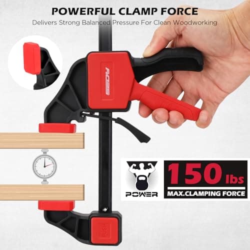 3-Piece 6 Inch Bar Clamps for Woodworking with Clamp Connector, 6" Quick-Release Wood Clamps with 150 LBS Load Limit, Trigger Clamp Set, One-Handed Clamps/Spreader Ideal for Woodworking DIY Projects — view 2