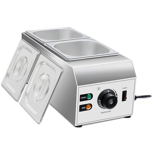 1000W Electric Chocolate Tempering Machine, Commercial Chocolate Melter with 2 Cylinders, Water Bath Heating, Adjustable Thermostat & Indicator Light, Stainless Steel Chocolate Warmer — view 3