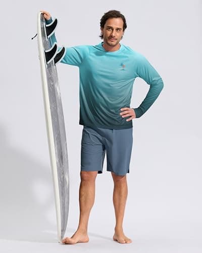 Men's Sun Protection Shirts UPF 50+ Rash Guard for Men Swim Long Sleeve Hiking Fishing Athletic Workout Shirt — view 5