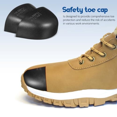 VILLCASE 2 Pairs Anti-Smash Safety Toe Caps for Work Boots Iron Toe Covers Inserts for Men Women Removable Shoe Protectors for Construction and Industrial Use
