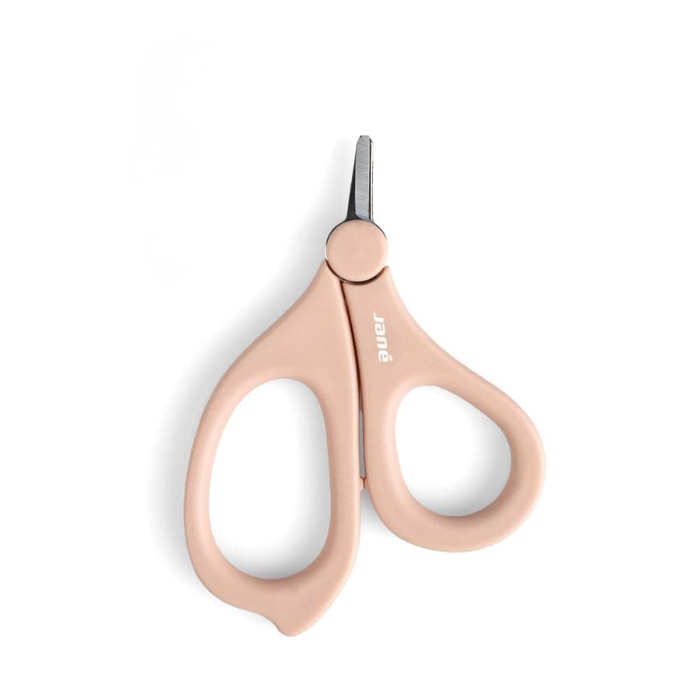 Jané Tijeras Cortauñas para Bebé y Recién Nacido, Punta Redondeada y Hoja Corta, Acero Inoxidable, Ergonómico, con Capuchón de Seguridad, Rosa