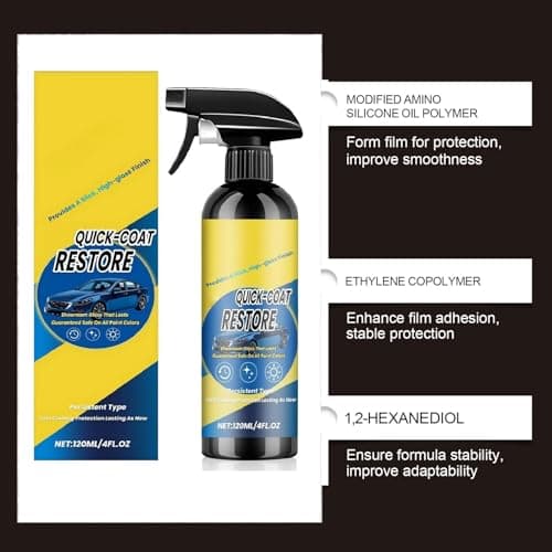 2PC Nano Quick Coat Restore,Quick Effect Coating Agent for Car,2026 NEW Advanced Automobile Quick Coat Restore Spray,Car Coating Spray for Dust Proof and Glazing Effects,Quick Shine for Auto Exterior