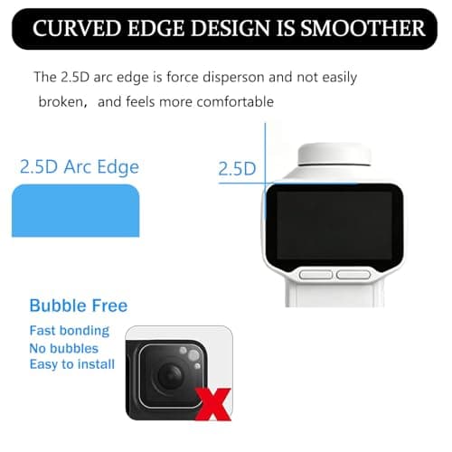 PCTC 2+2 Pack Screen Protector for Insta 360 Luna Ultra, 9H Hardness Tempered Glass Flim for Insta 360 Luna Ultra, Anti-Scratch, Bubble Free, HD Clarity — view 4