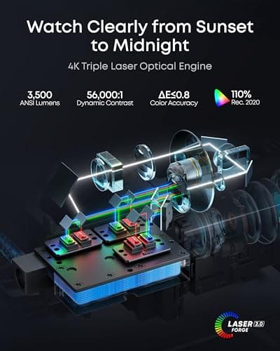 soundcore Nebula X1 Pro Mobile Theater: 4K Triple Laser Projector with 200" Silent Inflatable Screen, 3500 ANSI Lumens, 7.1.4 Dolby Atmos, 56000:1 Contrast, Optical Zoom, Wireless — view 4
